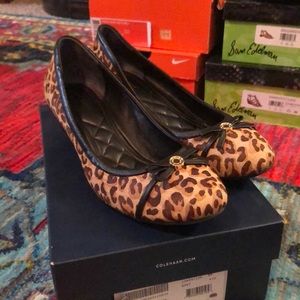 Cole Haan Tali ocelot calf hair wedge